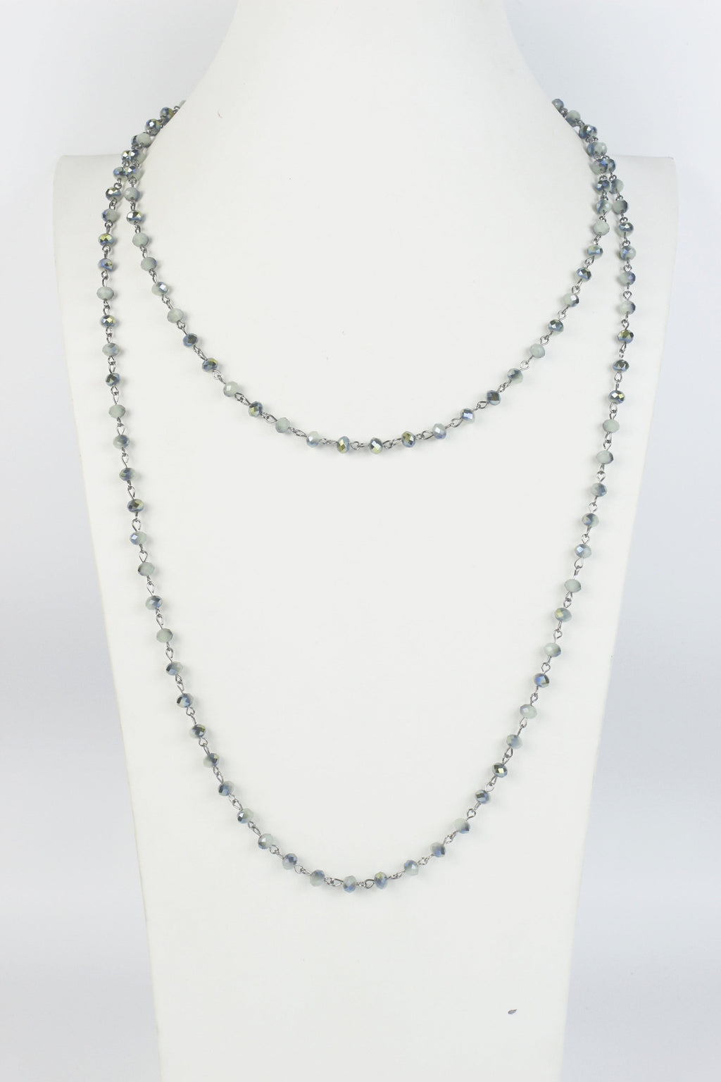Crystal Beaded Chain Necklace N1163