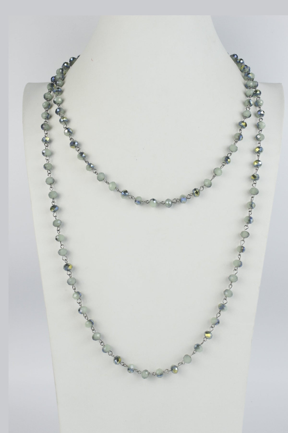 Crystal Beaded Chain Necklace N1163