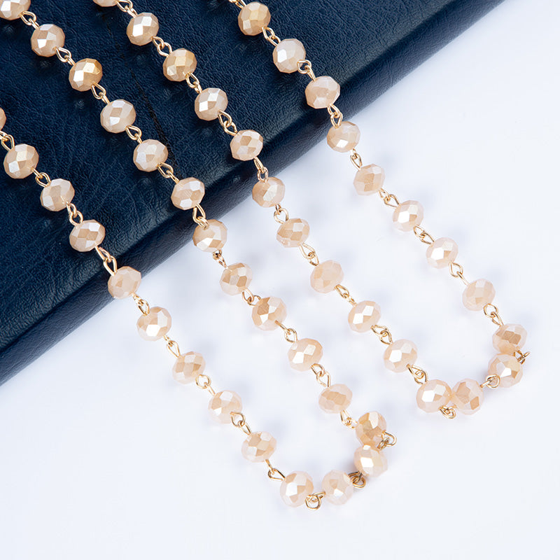 Crystal Beaded Chain Necklace N1163