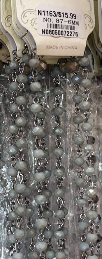 Crystal Beaded Chain Necklace N1163