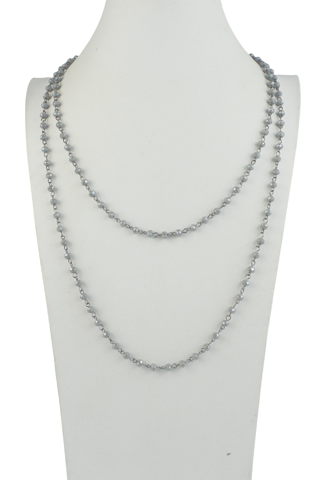 Crystal Beaded Chain Necklace N1163