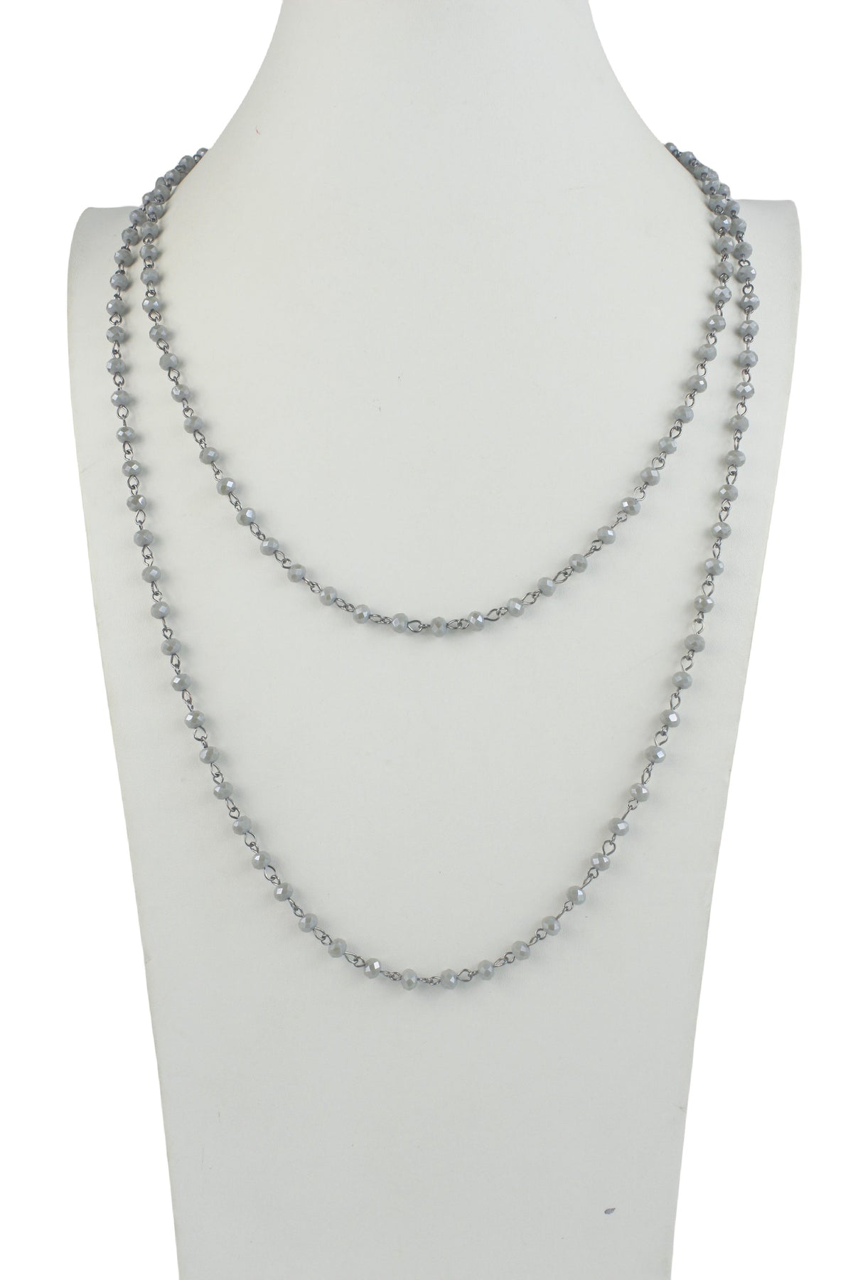 Crystal Beaded Chain Necklace N1163