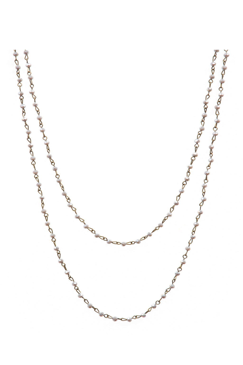 Crystal Beaded Chain Necklace N1163