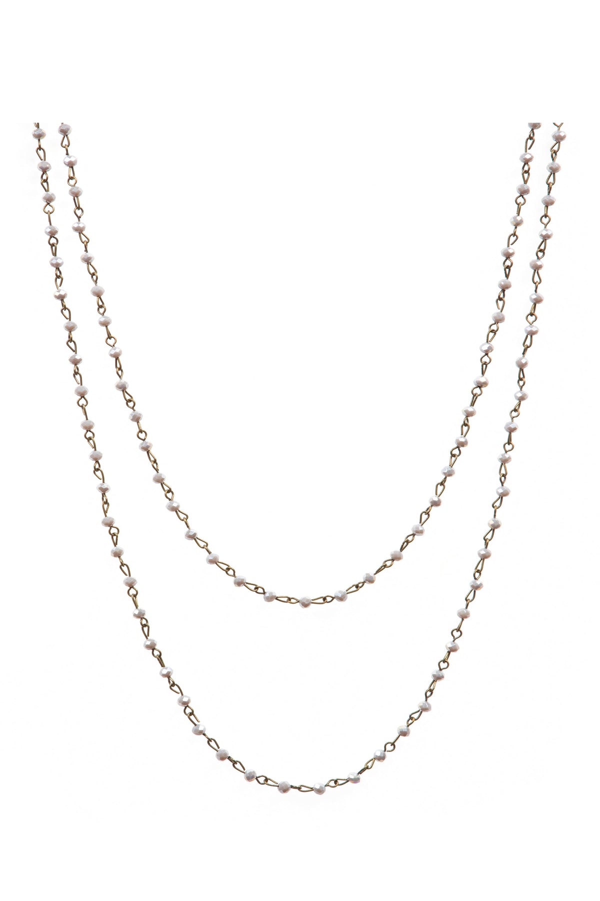 Crystal Beaded Chain Necklace N1163
