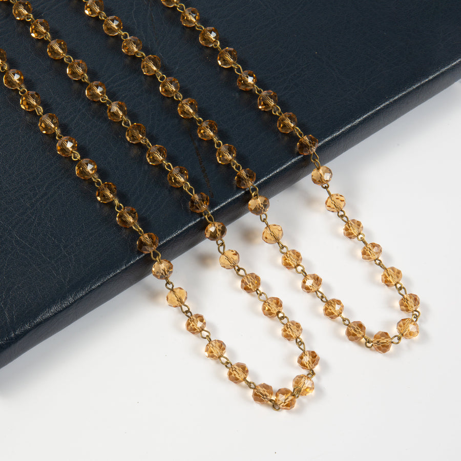 Crystal Beaded Chain Necklace N1163