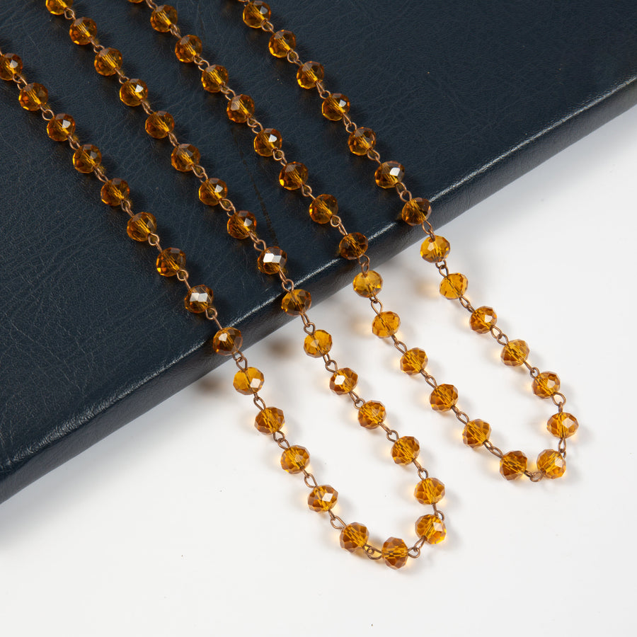 Crystal Beaded Chain Necklace N1163