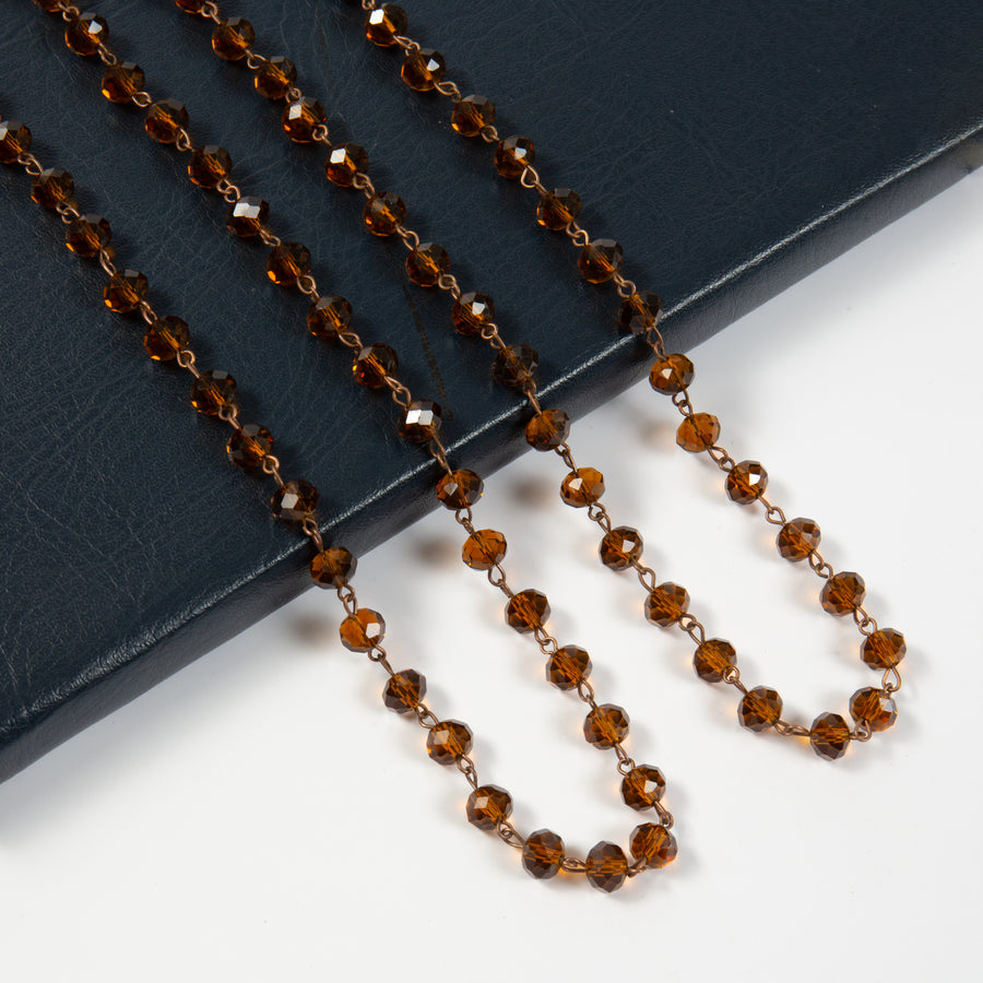 Crystal Beaded Chain Necklace N1163