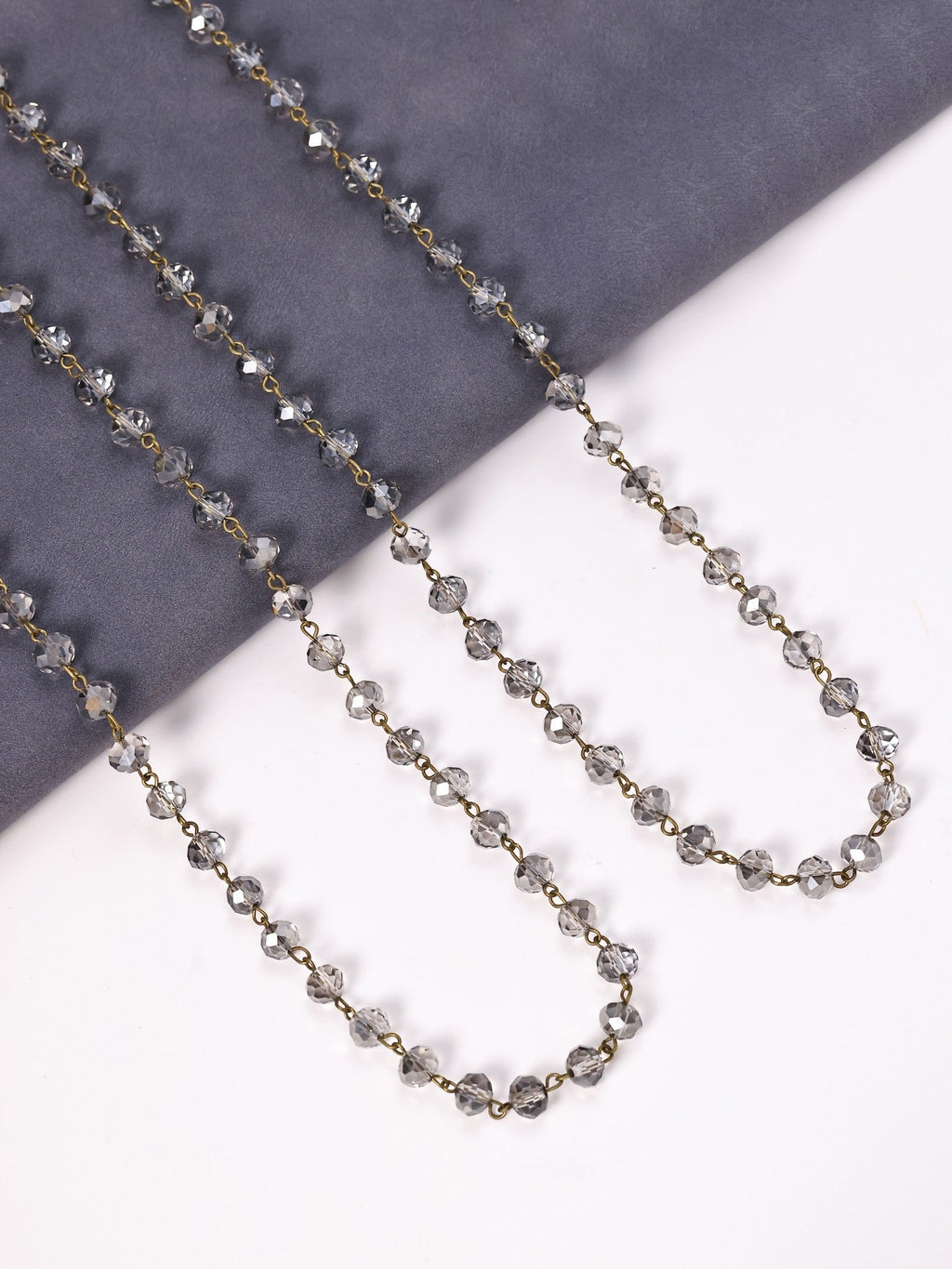 Crystal Beaded Chain Necklace N1163