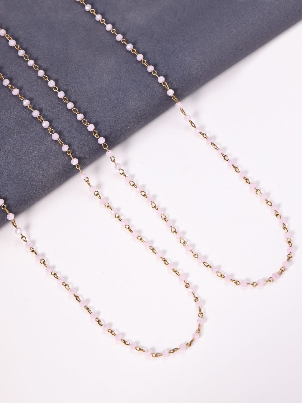 Crystal Beaded Chain Necklace N1163