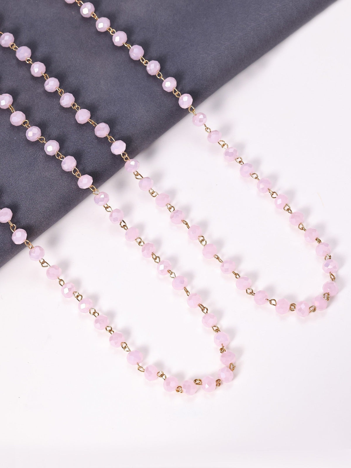 Crystal Beaded Chain Necklace N1163