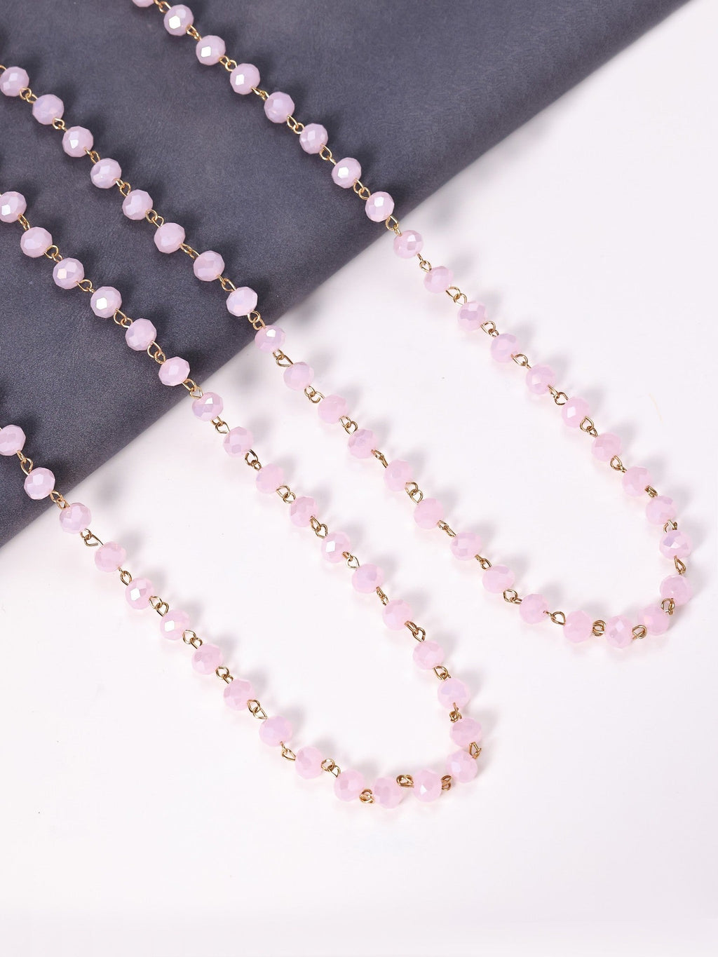 Crystal Beaded Chain Necklace N1163