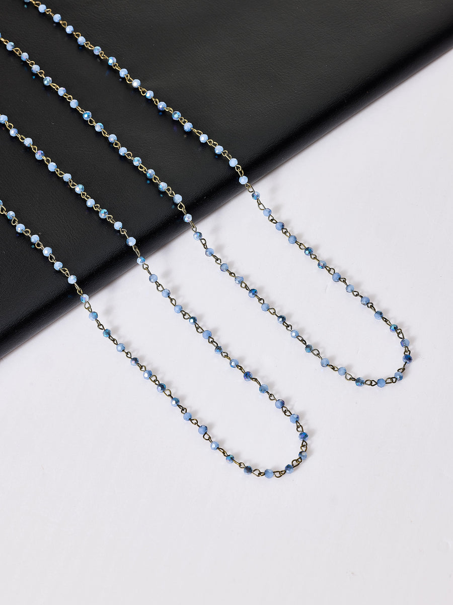 Crystal Beaded Chain Necklace N1163