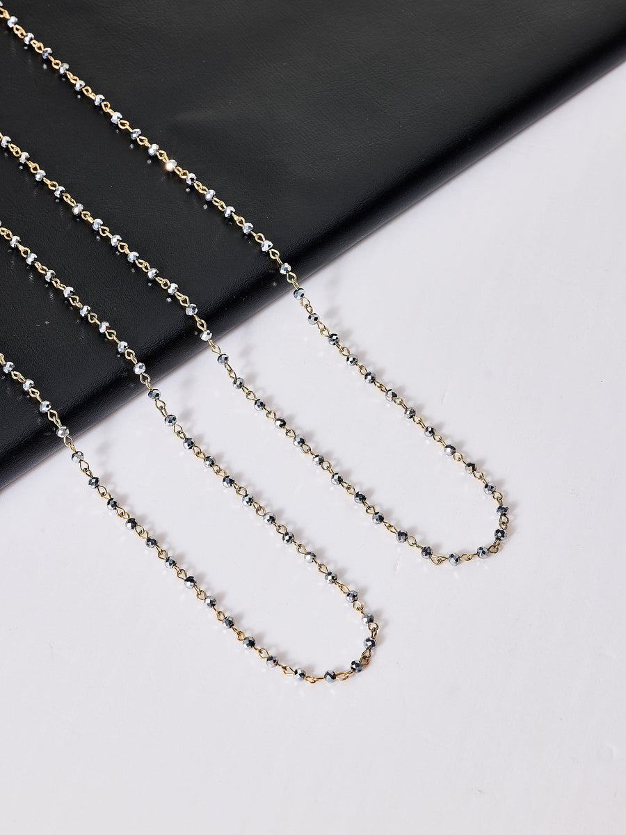 Crystal Beaded Chain Necklace N1163-35
