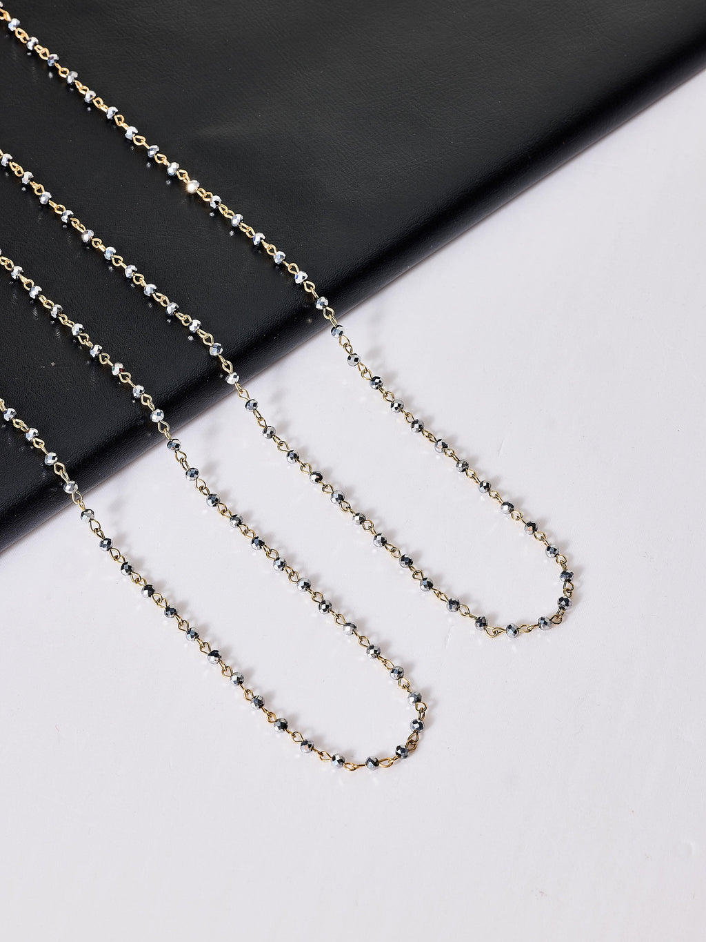 Crystal Beads Chain Necklace N1163-35