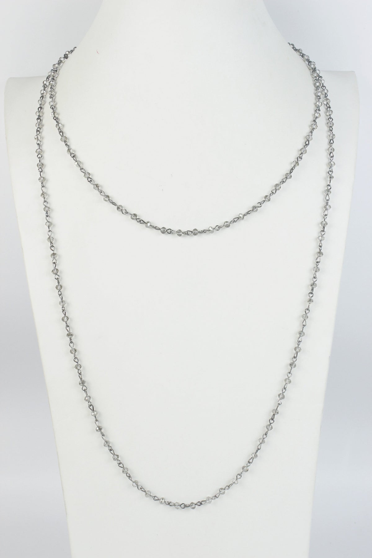 Crystal Beaded Chain Necklace N1163