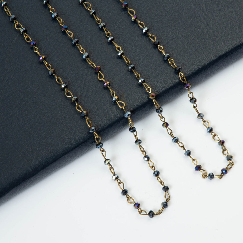Crystal Beaded Chain Necklace N1163