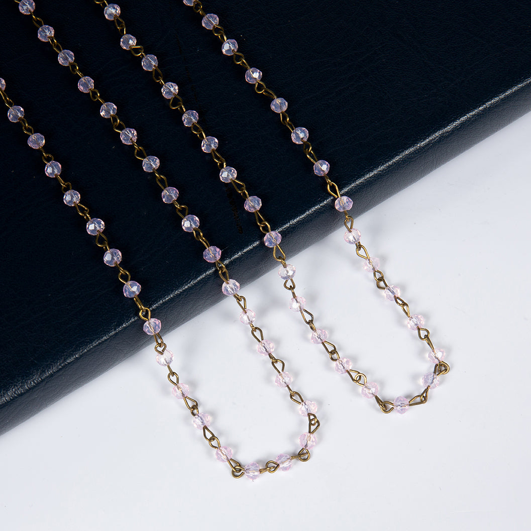 Crystal Beaded Chain Necklace N1163