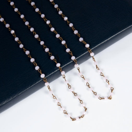 Crystal Beaded Chain Necklace N1163-155-BZ