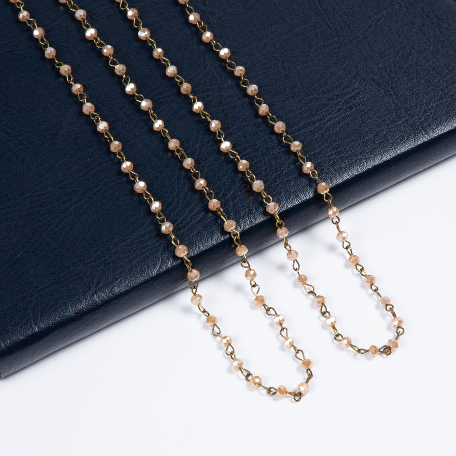 Crystal Beads Chain Necklace N1163-156-CR