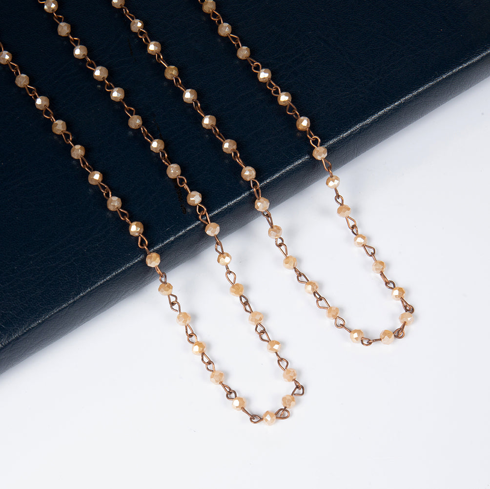 Crystal Beaded Chain Necklace N1163