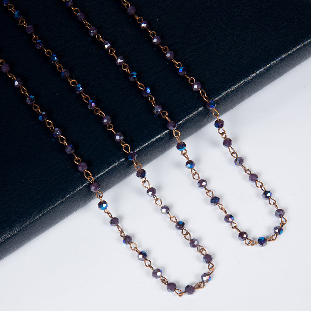 Crystal Beaded Chain Necklace N1163