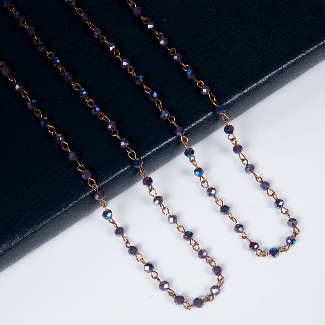 Crystal Beaded Chain Necklace N1163