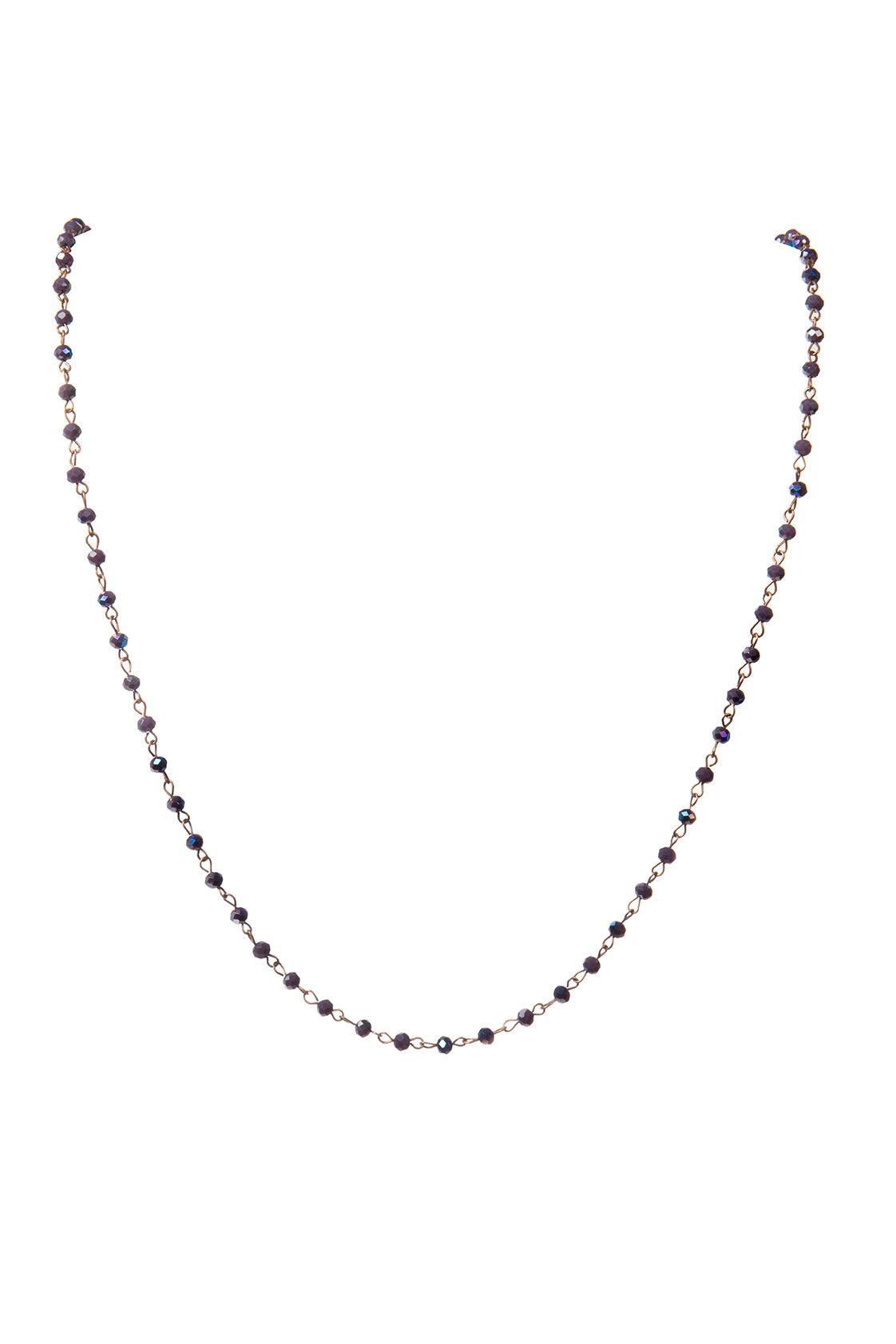 Crystal Beaded Chain Necklace N1163