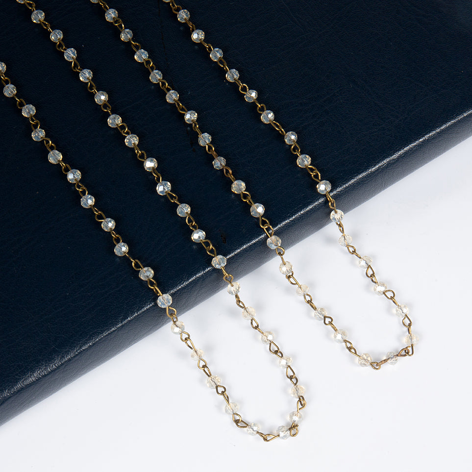 Crystal Beaded Chain Necklace N1163