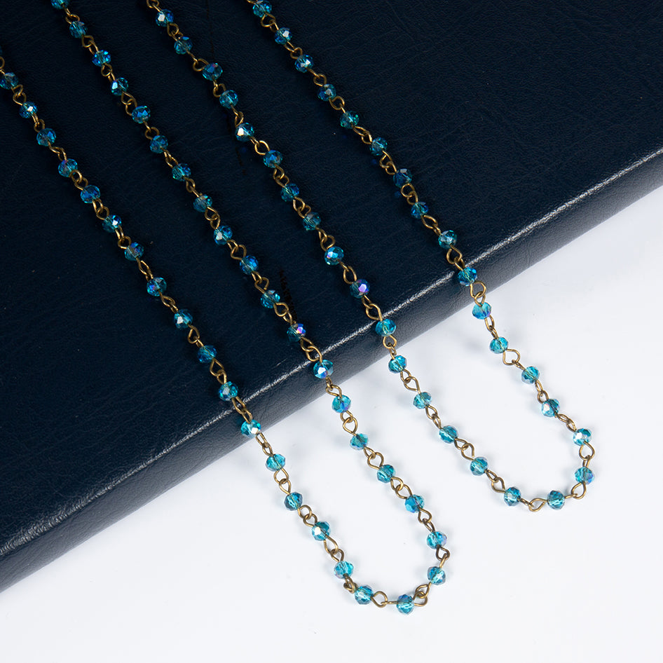Crystal Beaded Chain Necklace N1163