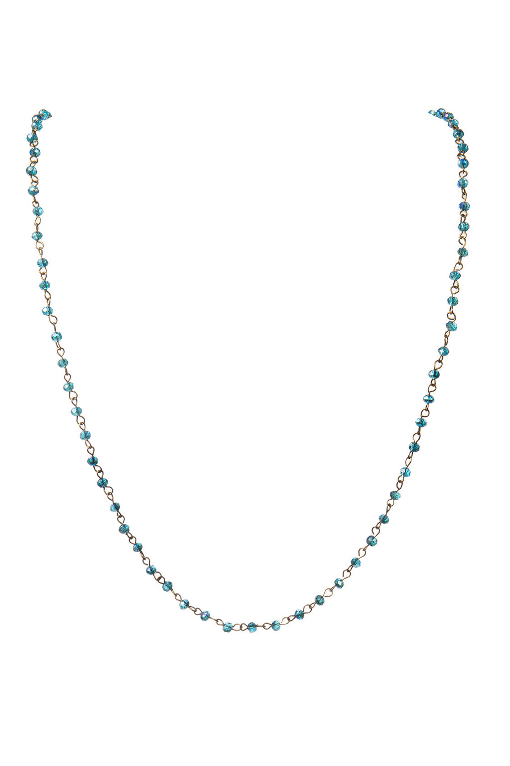 Crystal Beaded Chain Necklace N1163