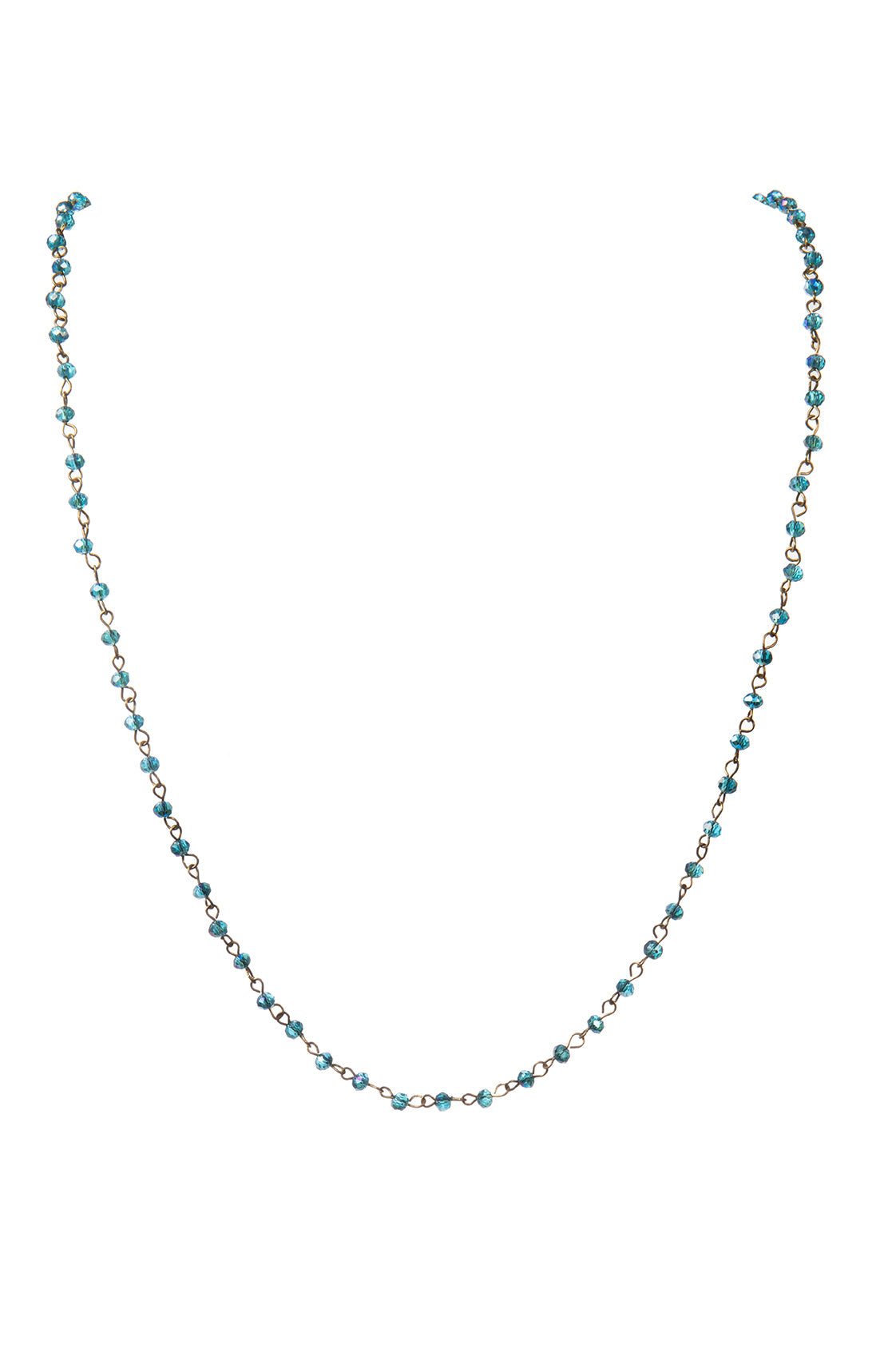 Crystal Beaded Chain Necklace N1163