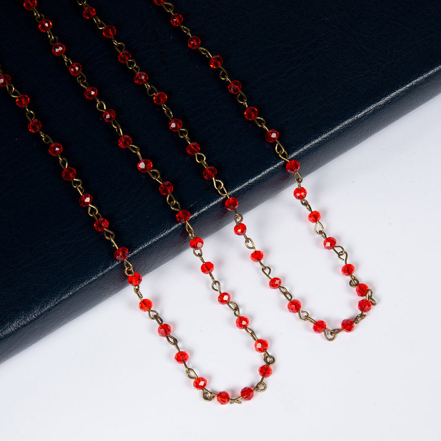 Crystal Beaded Chain Necklace N1163