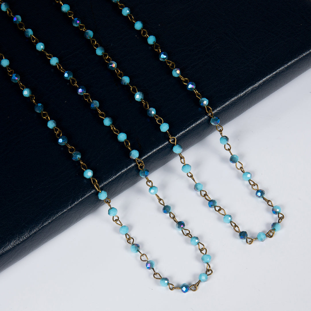 Crystal Beaded Chain Necklace N1163