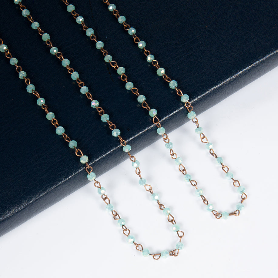 Crystal Beaded Chain Necklace N1163