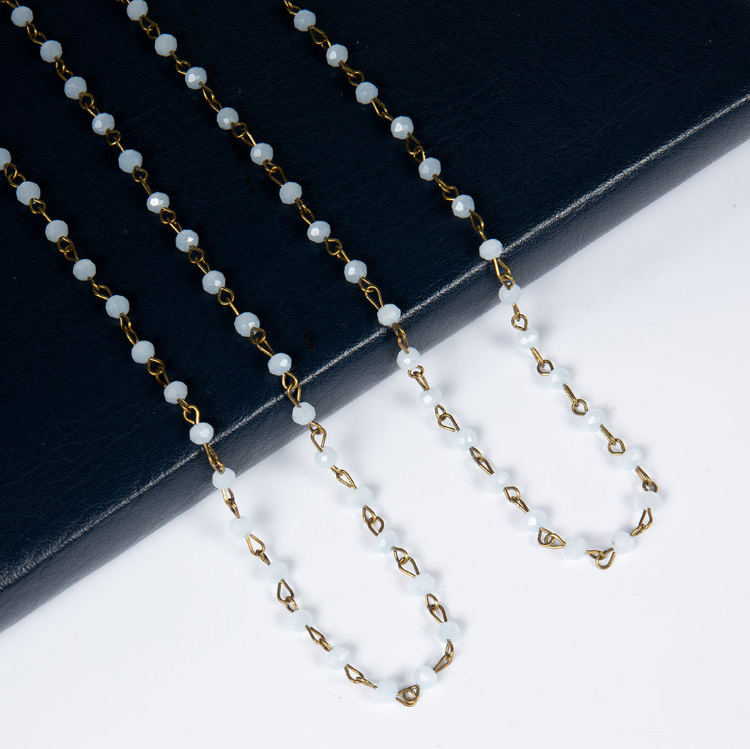 Crystal Beaded Chain Necklace N1163