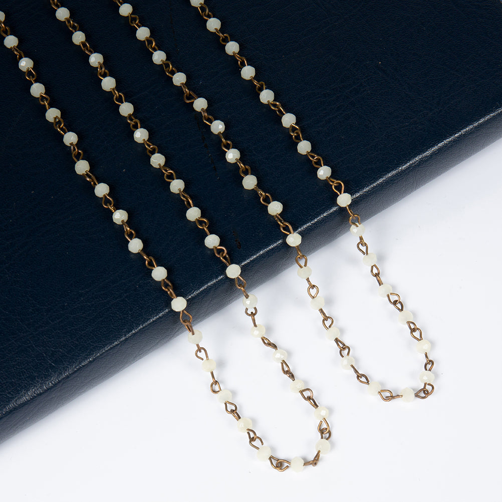 Crystal Beaded Chain Necklace N1163