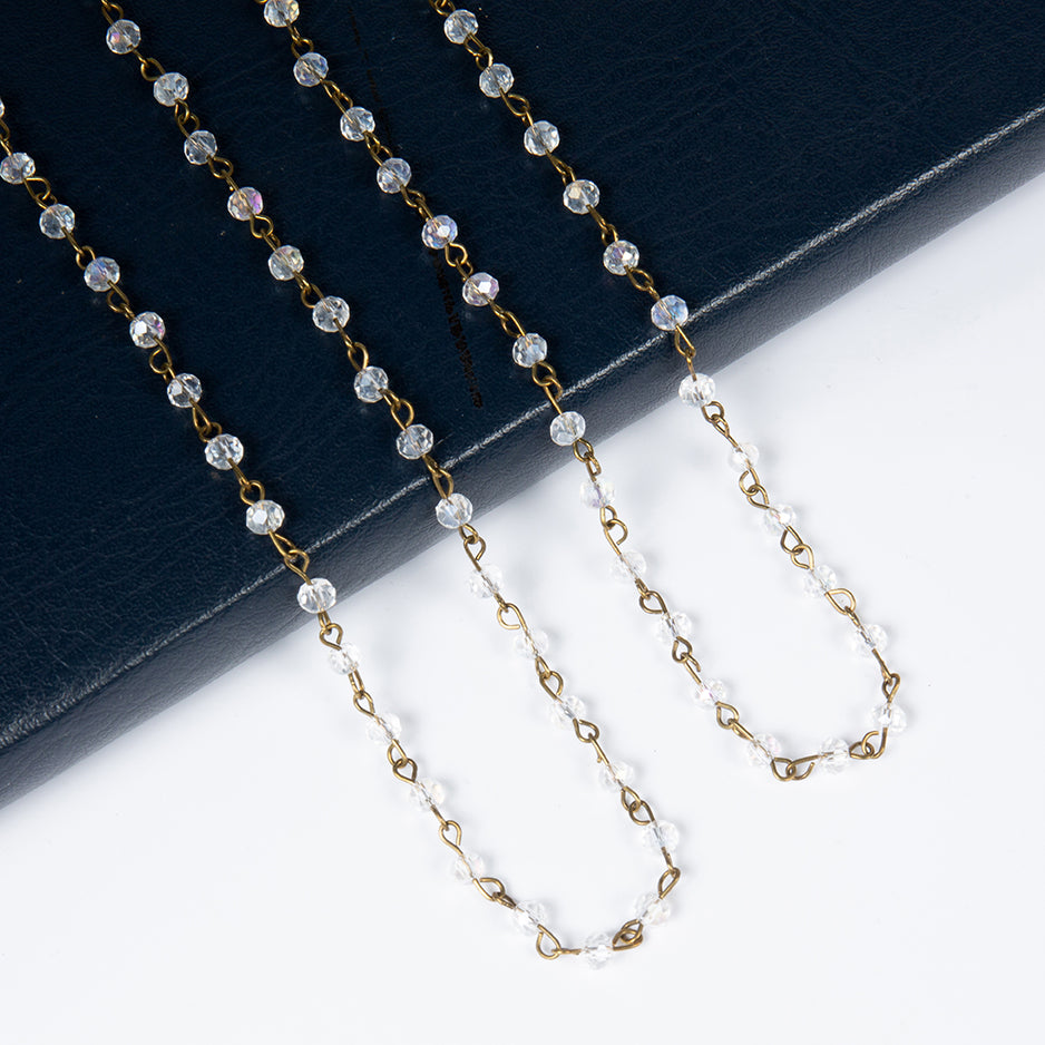 Crystal Beaded Chain Necklace N1163