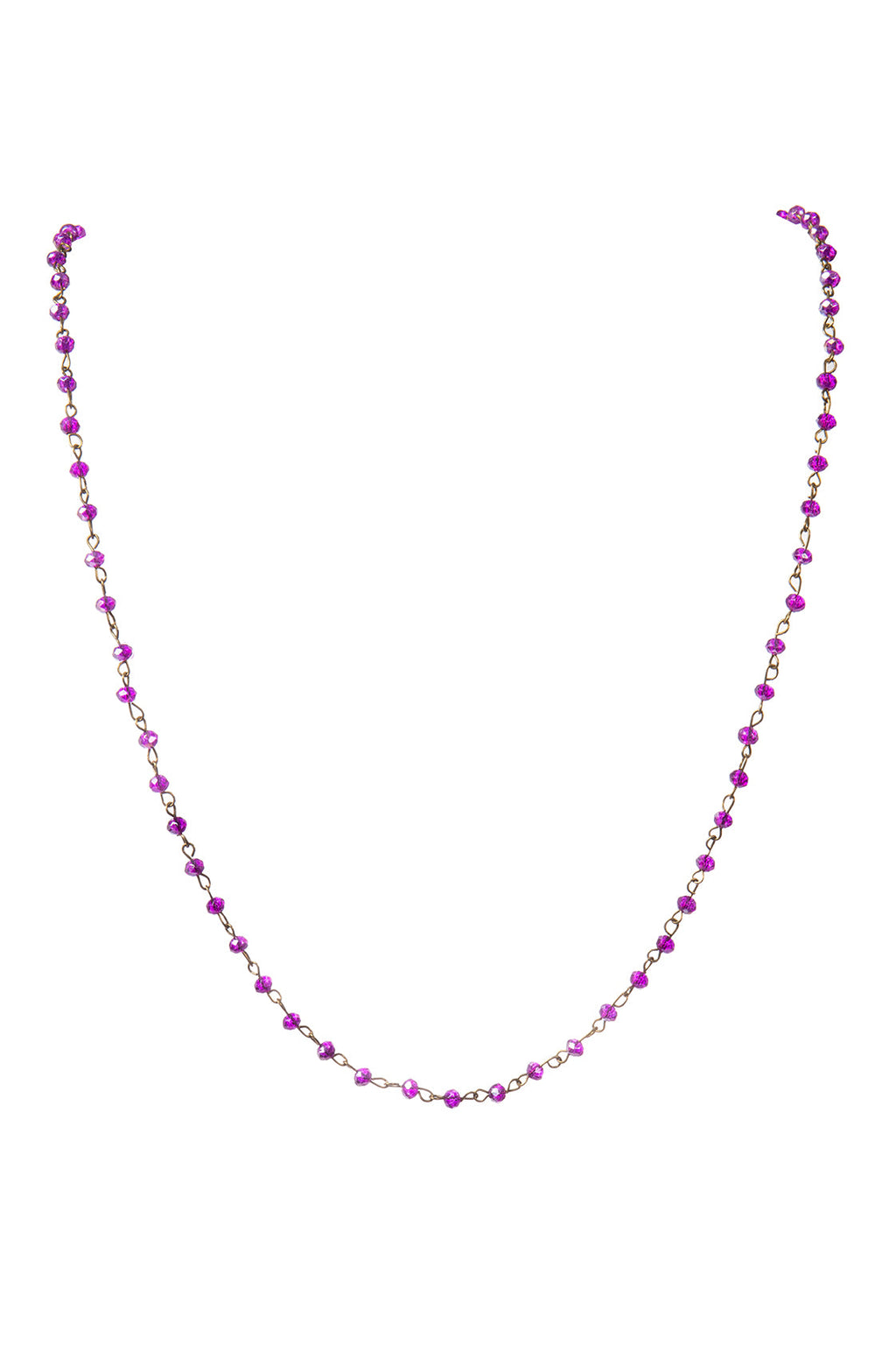 Crystal Beaded Chain Necklace N1163