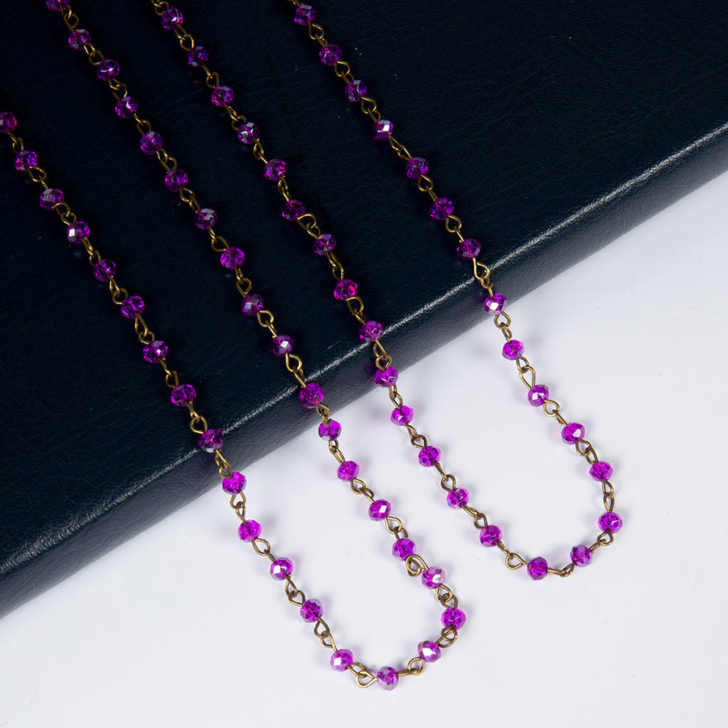 Crystal Beaded Chain Necklace N1163