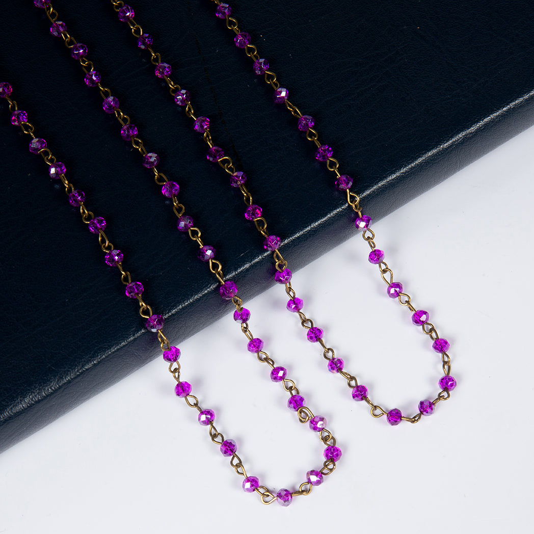 Crystal Beaded Chain Necklace N1163