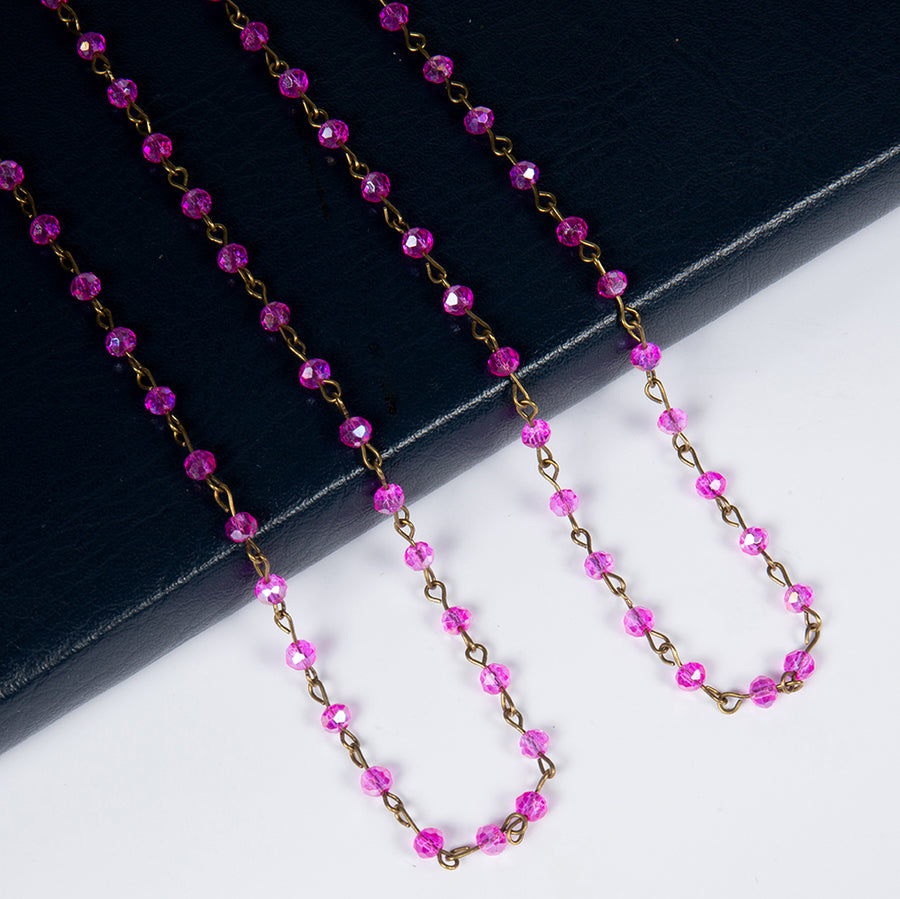 Crystal Beaded Chain Necklace N1163