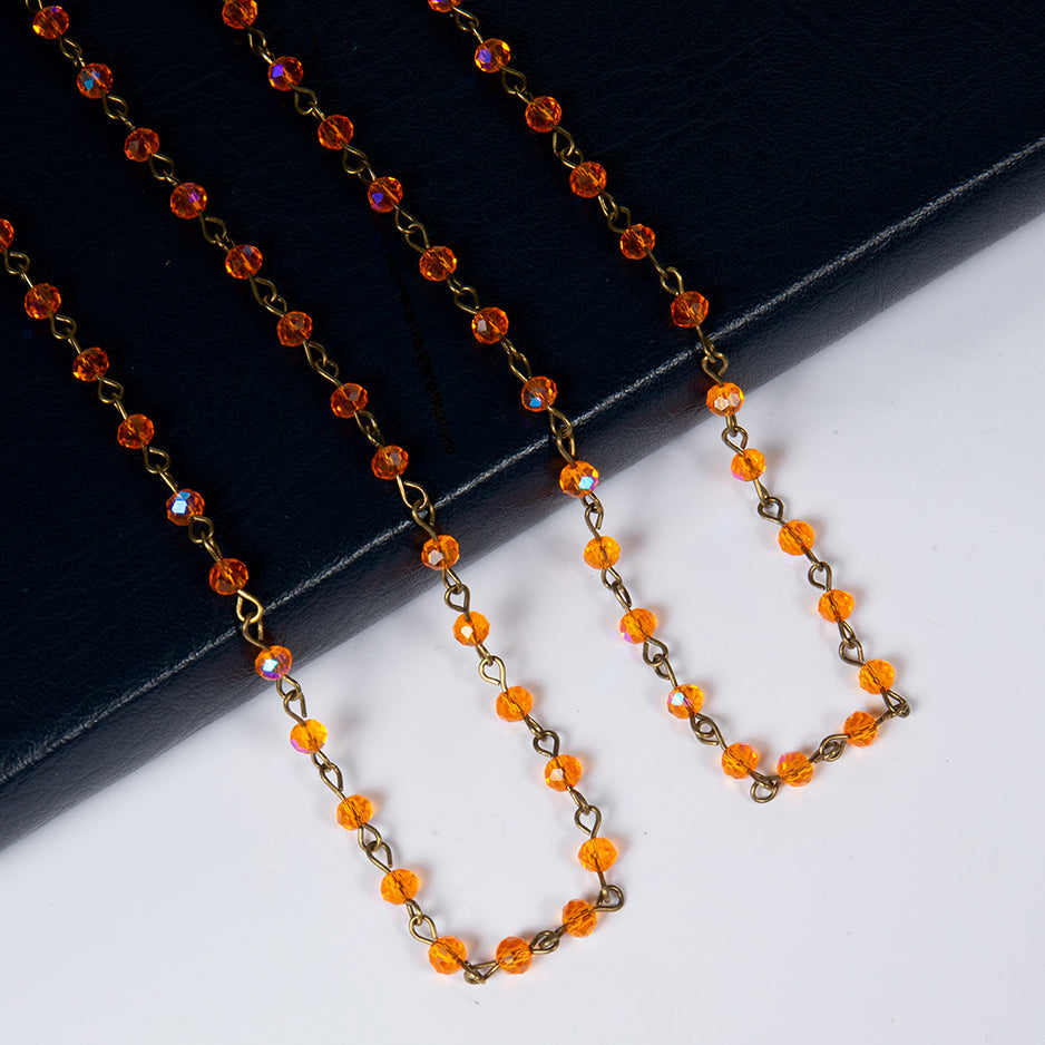 Crystal Beaded Chain Necklace N1163