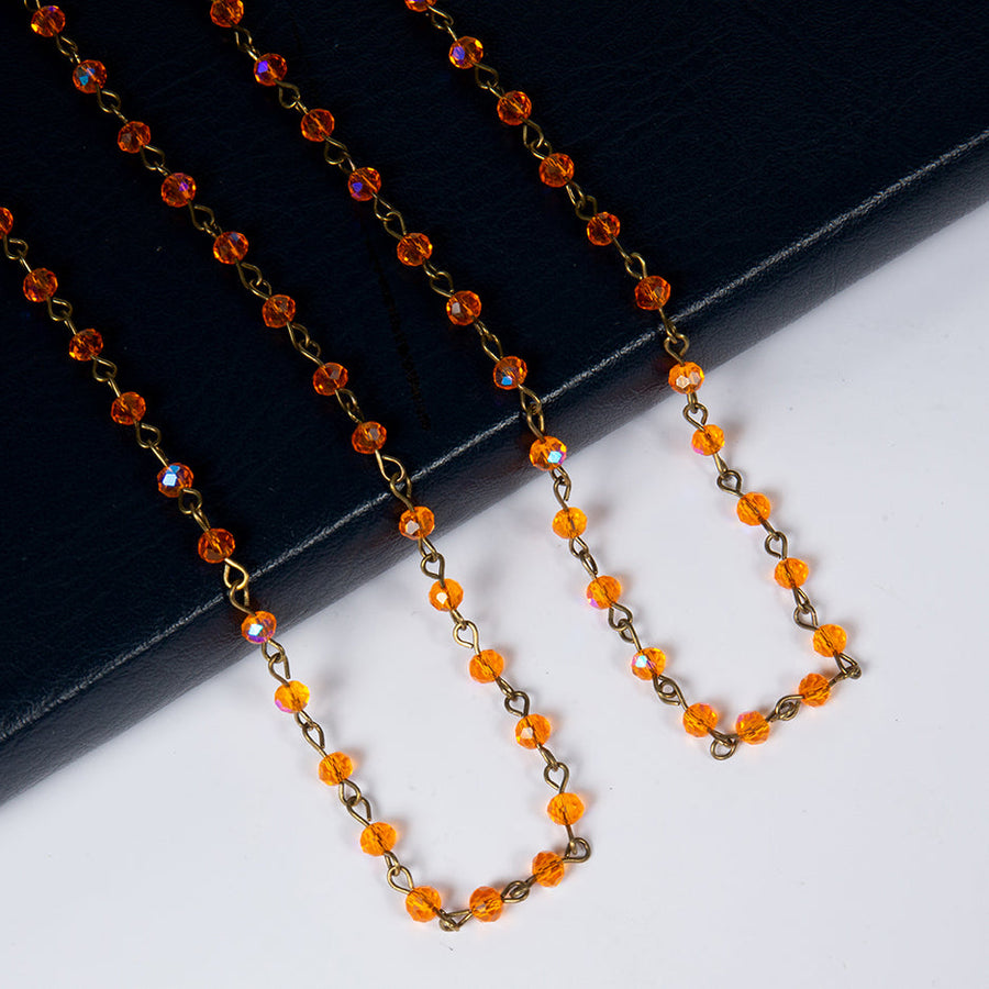Crystal Beaded Chain Necklace N1163