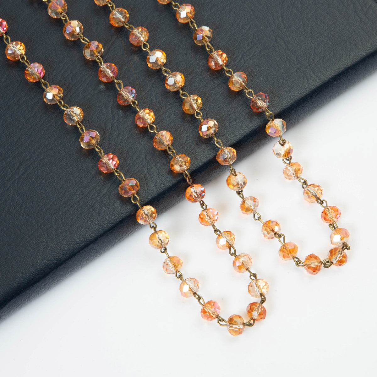 Crystal Beaded Chain Necklace N1163