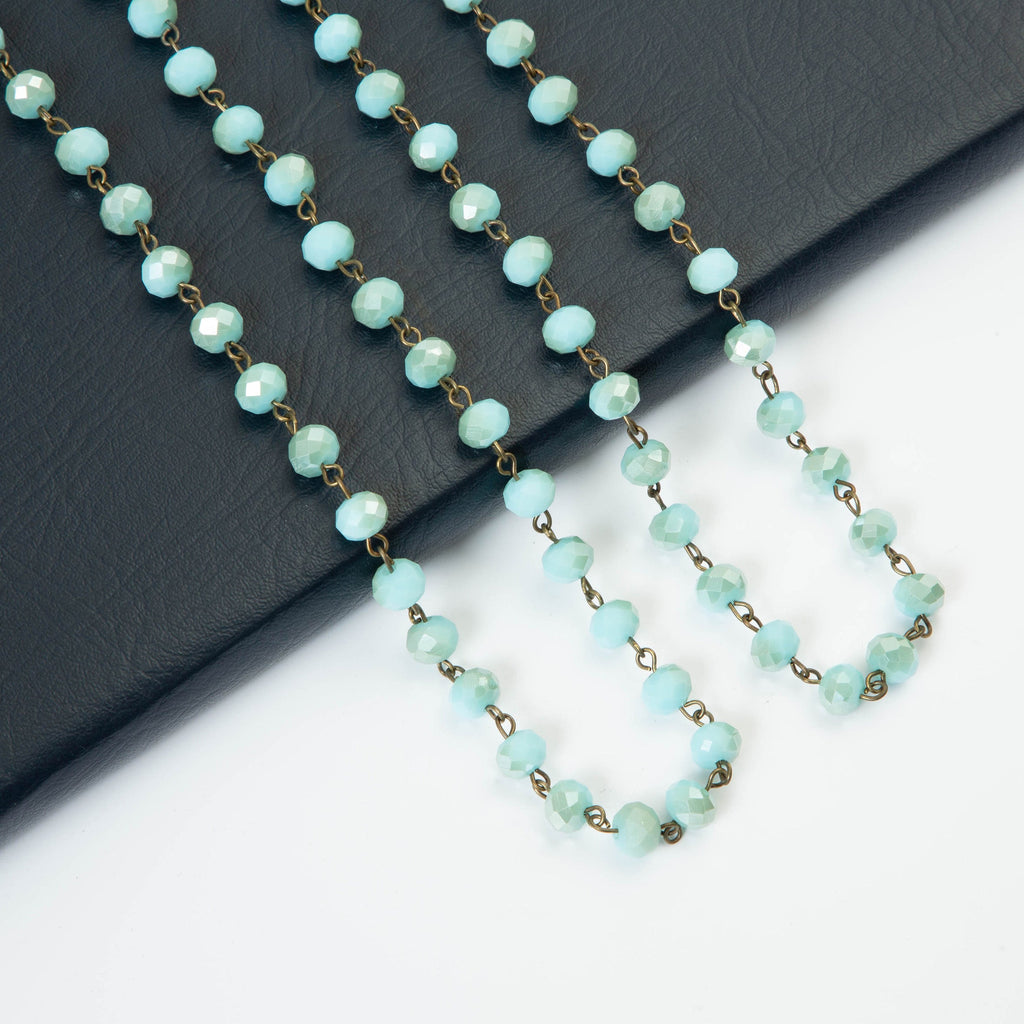 Crystal Beaded Chain Necklace N1163