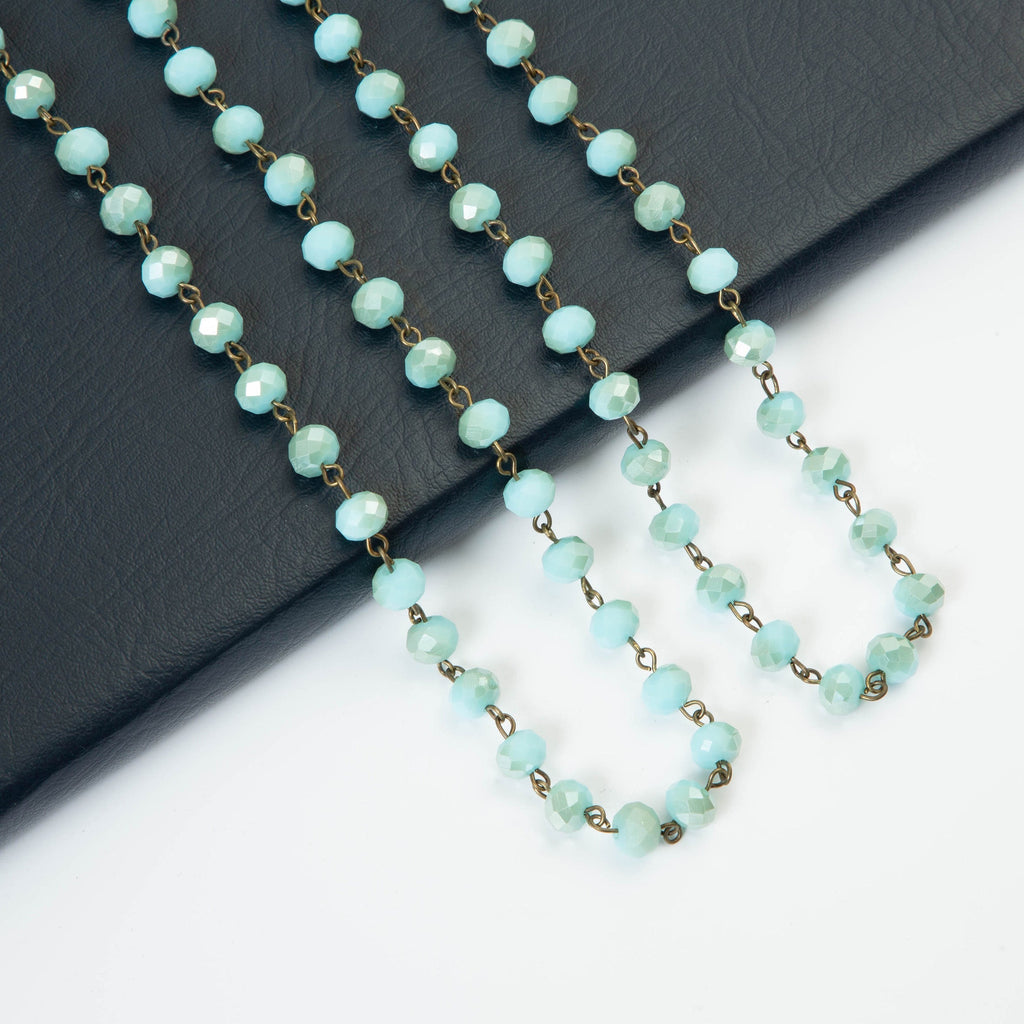 Crystal Beaded Chain Necklace N1163