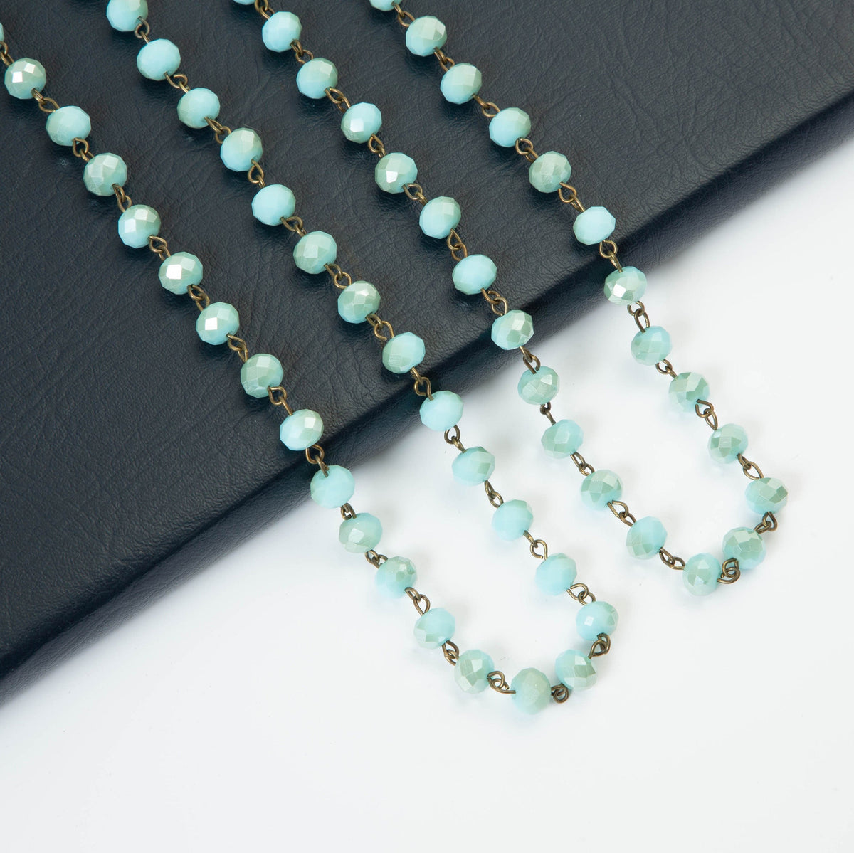 Crystal Beaded Chain Necklace N1163