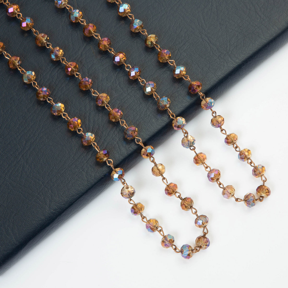 Crystal Beaded Chain Necklace N1163