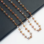 Crystal Beaded Chain Necklace N1163