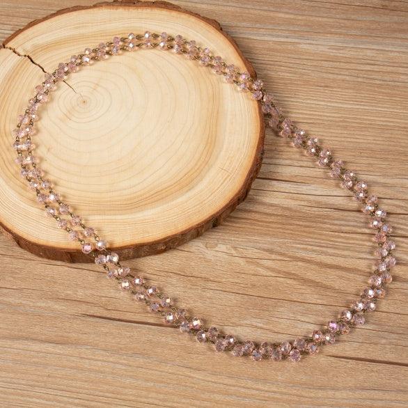 Crystal Beaded Chain Necklace N1163-159-BZ